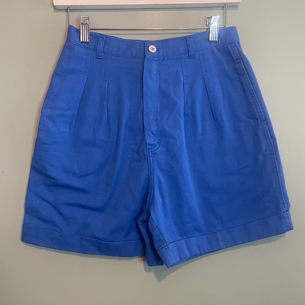 Womens Casual Preppy Everyday Travel Outdoor Pleated Chino Short Blue Size 25‎